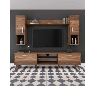 Stewehome Βάση TV Τοίχου από Ξύλο Ρουστίκ Στιλ καρυδιά 80x25x15 cm 621845 |  Έπιπλα τηλεόρασης στο espiti