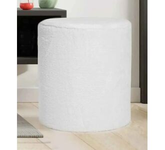 Stewehome Λευκό Σκαμπό Υφασμάτινο Minimal Design για Σαλόνι &amp; Υπνοδωμάτιο 31x38 cm 232657 |  Πουφ στο espiti