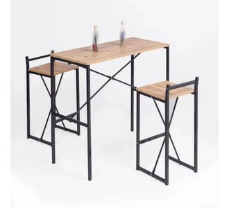 Stewehome Σετ τραπεζιού φαγητού με καρέκλες για μπαρ μοντέρνου στιλ Καφέ 120x80 cm 696055 |  Οργάνωση σπιτιού - μικροέπιπλα στο espiti