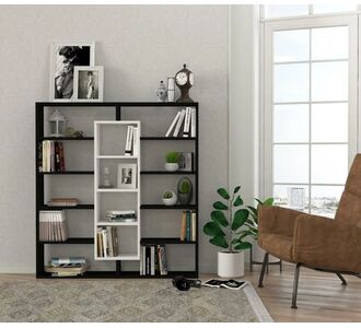 Stewehome Βιβλιοθήκη με Πόρτες / Καρυδί 125x22x135.7 cm 715264 |  Βιβλιοθήκες στο espiti