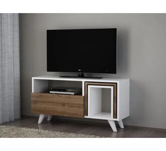 Stewehome Σύνθετο Τηλεόρασης Novella K2 Λευκό / Καρυδί 90x29.5x51 cm 502443 |  Έπιπλα τηλεόρασης στο espiti
