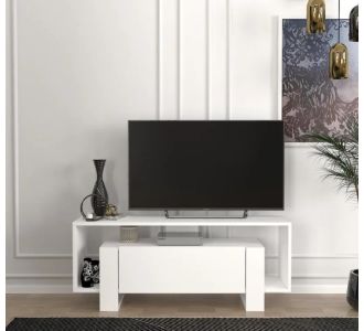 Stewehome Έπιπλο Τηλεόρασης σε Λευκή Απόχρωση 120x29.6x48.6 cm 427986 |  Έπιπλα τηλεόρασης στο espiti