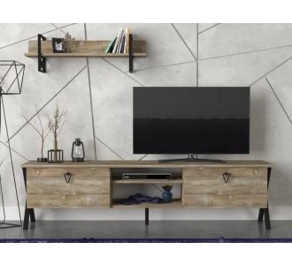 Stewehome Σύνθετο Τηλεόρασης Με 1 Ράφι &amp; Σιδερένια Πόδια 180x31.5x46.8 cm 279246 |  Έπιπλα τηλεόρασης στο espiti