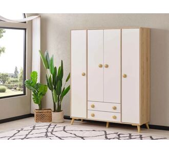 Stewehome Ντουλάπα με 4 πόρτες 150x51x190 cm 644974 |  Βιβλιοθήκες στο espiti