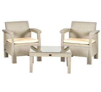 Stewehome Σετ Κήπου California Rattan Cappuccino 71x63x76 cm 809627 |  Σετ τραπεζαρία κήπου στο espiti