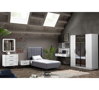 Stewehome Σετ Νεανικού Δωματίο Λευκό Γκρι 106x200 cm 486794 |  Παιδικά έπιπλα στο espiti