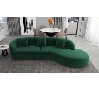 Stewehome Καμπύλος Καναπές Elegance Βελούδινος σε Σμαραγδί Απόχρωση 330x90x70 cm 341026 |  Καναπέδες στο espiti