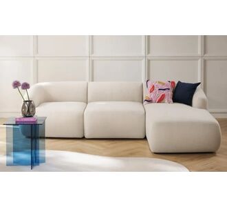 Stewehome Στρογγυλεμένος λευκός καναπές σε μορφή σύννεφου 285x175x175 cm 653036 |  Καναπέδες γωνιακοί στο espiti
