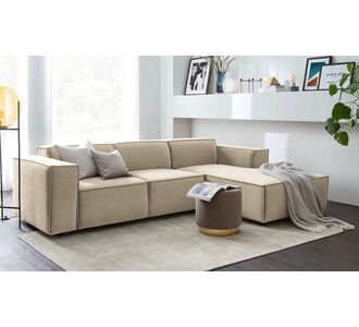 Stewehome Γωνιακός Καναπές Μπεζ με Ύφασμα Κετέν 260x177x177 cm 888521 |  Καναπέδες γωνιακοί στο espiti