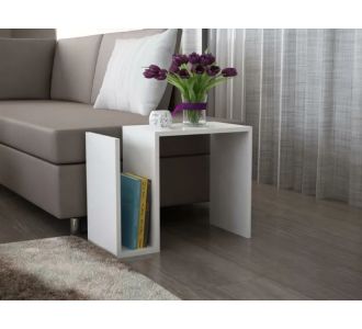 Stewehome Βοηθητικό Τραπεζάκι Yosun Λευκό 61.3x29.5x46.8 cm 961736 |  Τραπεζάκια βοηθητικά στο espiti
