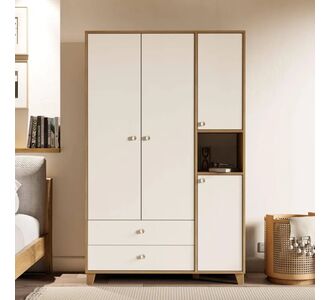 Stewehome Ντουλάπα Υφασμάτων με 5 Ράφια &amp; 2 Συρτάρια 120x45x181.8 cm 795935 |  Ντουλάπες ρούχων στο espiti