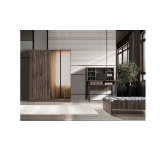 Stewehome Σετ Επίπλων 5τεμ.Κρεβατοκάμαρας με Γραφείο και Ντουλάπα Ξύλου 160x200x52 cm 274253 |  Παιδικά έπιπλα στο espiti