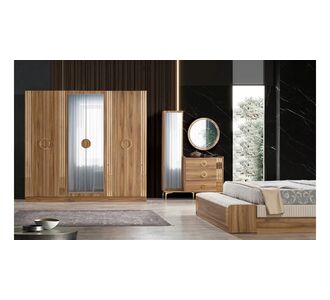 Stewehome Σετ Κρεβατοκάμαρας 5 τεμ. Καρυδί Μοντέρνος Σχεδιασμός με Αποθηκευτικό Χώρο 160x200 cm 931709 |  Σέτ Κρεβατοκάμαρας στο espiti
