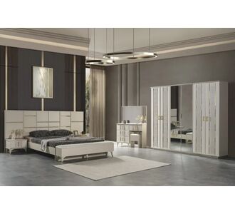 Stewehome Μοντέρνο Λευκό Σετ Κρεβατοκάμαρας 160x200x105 cm 847655 |  Σέτ Κρεβατοκάμαρας στο espiti