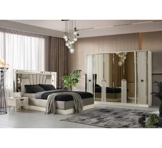 Stewehome Σετ Κρεβατοκάμαρας Μοντέλο Πολυτελείας σε Λευκό και Ασημί 160x200 cm 731365 |  Σέτ Κρεβατοκάμαρας στο espiti