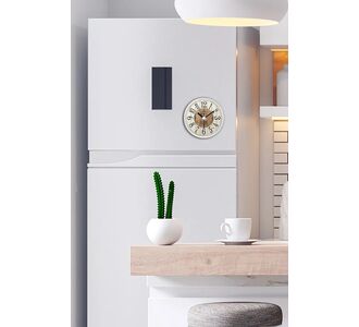 Stewehome Kiely Μαγνητικό Ρολόι Ψυγείου Λευκό Καφέ 10x10 cm 147745 |  Ρολόγια στο espiti