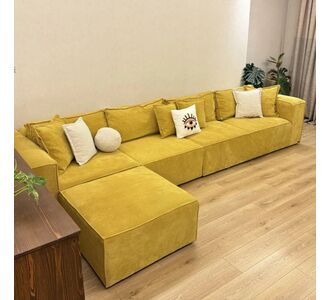 Stewehome Γωνιακός Καναπές Βελούδο Μεγάλος Μοντέρνος Καναπές Σαλονιού-Μουσταρδί-370cm x 190cm x 85cm. 370x190x85 cm 849205 |  Καναπέδες γωνιακοί στο espiti