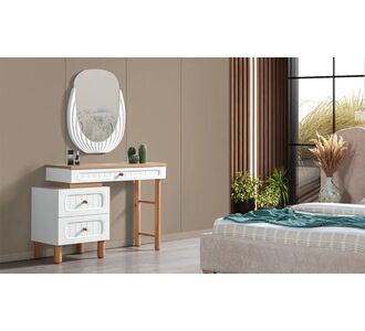 Stewehome Σετ Σιφονιέρας με Καθρέφτη από MDF &amp; Ξύλο 118x46x184 cm 424943 |  Συρταριέρες -Κονσόλες στο espiti