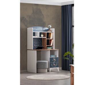 Stewehome Γραφείο εργασίας με συρτάρια από MDF και μοριοσανίδα Λευκό 95x60x161 cm 105423 |  Γραφεία στο espiti
