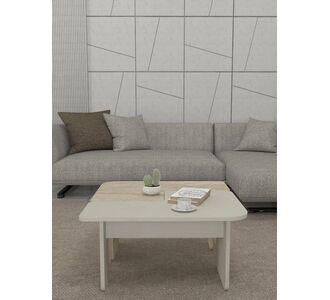 Stewehome Ασύμμετρα Τραπέζια Σαλονιού Μοντέρνα Μπεζ &amp; Φυσική Όψη 75x75x40 cm 503669 |  Τραπεζάκια σαλονιού στο espiti
