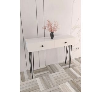 Stewehome Λευκή Κονσόλα Εισόδου με 2 Συρτάρια 110x32.5x88 cm 762627 |  Βιτρίνες - Έπιπλα εισόδου στο espiti