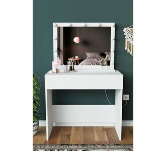 Stewehome Τουαλέτα Anita με Καθρέπτη και Συρτάρι 90x45x80 cm 521247 |  Συρταριέρες -Κονσόλες στο espiti