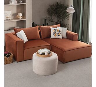 Stewehome Γωνιακός Καναπές Καθιστικού Κεραμιδί 220x150x66 cm 613130 |  Καναπέδες γωνιακοί στο espiti