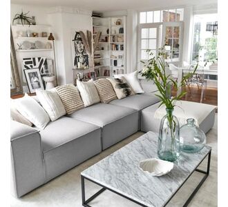 Stewehome Σύγχρονο Καθιστικό Γωνιακό 4 Τμημάτων Λινό Γκρι 295x66x66 cm 569466 |  Καναπέδες γωνιακοί στο espiti