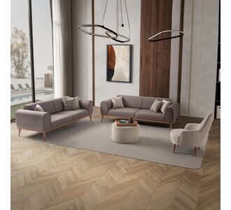 Stewehome Δίχρωμο Σετ Καναπέδων 3+3+1+1 Καφέ 224x90x76 cm 995216 |  Καναπέδες στο espiti