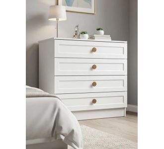 Stewehome Συρταριέρα BOHEM 4 Συρταριών Λευκή 89x84x44 cm 760872 |  Συρταριέρες -Κονσόλες στο espiti