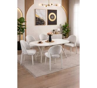 Stewehome Σετ Τραπεζαρίας Traverter Λευκό Μοντέρνο 170x90x75 cm 446699 |  Σετ τραπεζαρίες στο espiti