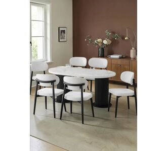 Stewehome Σετ Τραπεζαρίας 6 Ατόμων Polo Λευκό Μαύρο 170x90x75 cm 631896 |  Σετ τραπεζαρίες στο espiti