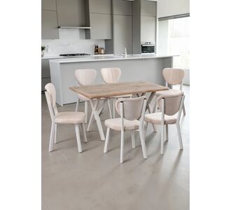 Stewehome Σετ Τραπεζαρίας 6 Ατόμων Δρυς Κρεμ 120x80x75 cm 944020 |  Σετ τραπεζαρίες στο espiti