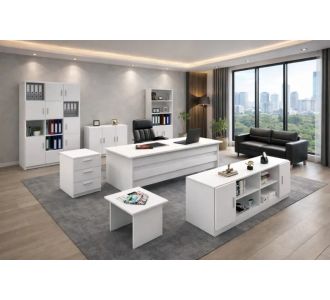 Stewehome σετ γραφείου 7 τεμαχίων με βιβλιοθήκες -λευκό 140x60x73.8 cm 409890 |  Γραφεία στο espiti