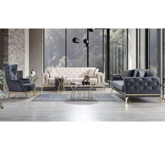 Stewehome Καναπές σετ 3+3+1 Mars με πολυθρόνα κρεμ /ανθρακί 220x90x80 cm 922869 |  Καναπέδες στο espiti