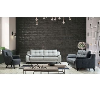 Stewehome Σετ Καναπέδων 3+3+1 Με Κρεβάτι &amp; Αποθηκευτικό Χώρο Δίχρωμο Σκούρο Γκρι / Ανοιχτό Γκρι 216x90x85 cm 749444 |  Καναπέδες στο espiti