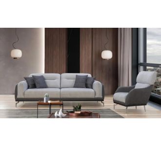 Stewehome Elit Σετ Καναπέδων 3+3+1 Μοντέρνο Με Μεταλλικά Πόδια &amp; Διχρωμία Γκρι 240x95x85 cm 783386 |  Καναπέδες στο espiti