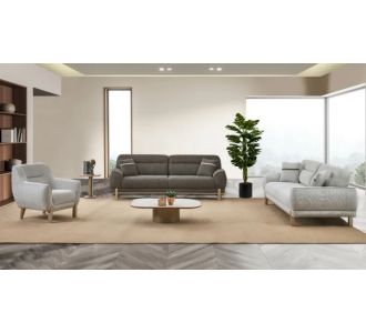 Stewehome Nest Σετ Καναπέδων 3+3+1 Με Ανακλινόμενη Πλάτη Μοντέρνο Γκρι / Καφέ 232x97x85 cm 746747 |  Καναπέδες στο espiti