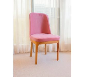 Stewehome Lizbon καρέκλα τραπεζαρίας επενδυμένη ροζ με ξύλινη βάση δρυς μοντέρνα 45.5x57x90 cm 492463 |  Καρέκλες στο espiti