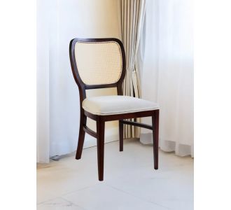 Stewehome Eyfel καρέκλα τραπεζαρίας καρυδί με πλάτη rattan και εκρού κάθισμα 58x50x99 cm 649463 |  Καρέκλες στο espiti