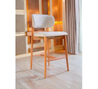 Stewehome Polo σκαμπό μπαρ δρυς με εκρού ύφασμα 55x54x105 cm 740912 |  Σκαμπώ μπαρ στο espiti