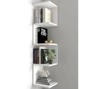 Stewehome Ζικζακ γωνιακό ράφι τοίχου από MDF για βιβλία και διακόσμηση Πολύχρωμο 20x21x21 cm 240721 |  Ραφιέρες τοίχου στο espiti