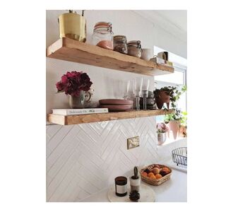 Stewehome Σετ 2 ξύλινων ραφιών τοίχου Καφέ 60x20x20 cm 162900 |  Ραφιέρες τοίχου στο espiti