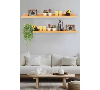 Stewehome Σετ 2 τεμαχίων διακοσμητικών ραφιών από ξύλο για κορνίζες και αξεσουάρ Μπεζ 7x5x5 cm 210332 |  Ραφιέρες τοίχου στο espiti