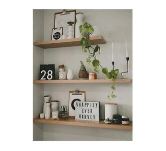 Stewehome Σετ 3 ξύλινων διακοσμητικών ραφιών με κρυφή σύνδεση Ροζ 60x15x15 cm 486060 |  Ραφιέρες τοίχου στο espiti