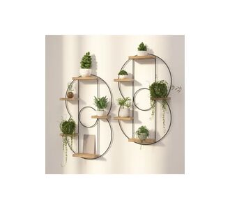Stewehome Ράφι τοίχου μπαλκονιού από ξύλο Καφέ 50x55x55 cm 519122 |  Ραφιέρες τοίχου στο espiti