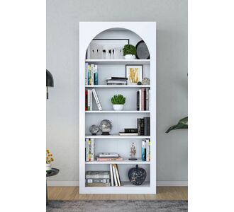 Stewehome Βιβλιοθήκη με 6 ράφια για το γραφείο Λευκό 80x32x180 cm 767877 |  Βιβλιοθήκες στο espiti
