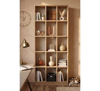 Stewehome Βιβλιοθήκη με 15 ράφια από μελαμίνη 180 cm Καφέ 76x25x180 cm 972768 |  Βιβλιοθήκες στο espiti