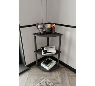 Stewehome Γωνιακή βιβλιοθήκη 3 επιπέδων από MDF Μαύρο 34x34x34 cm 177365 |  Βιβλιοθήκες στο espiti