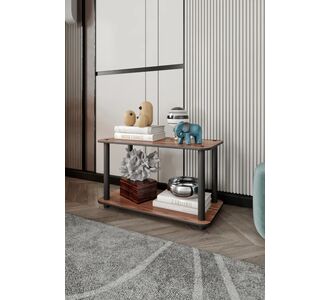 Stewehome Διακοσμητική βιβλιοθήκη 2 επιπέδων από MDF για πολλαπλές χρήσεις Καφέ 60x30x35 cm 548482 |  Βιβλιοθήκες στο espiti